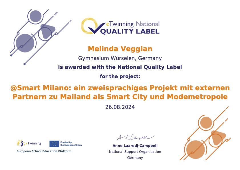 Featured image for “@Smart Milano – Qualitätssiegel für das GymWue”